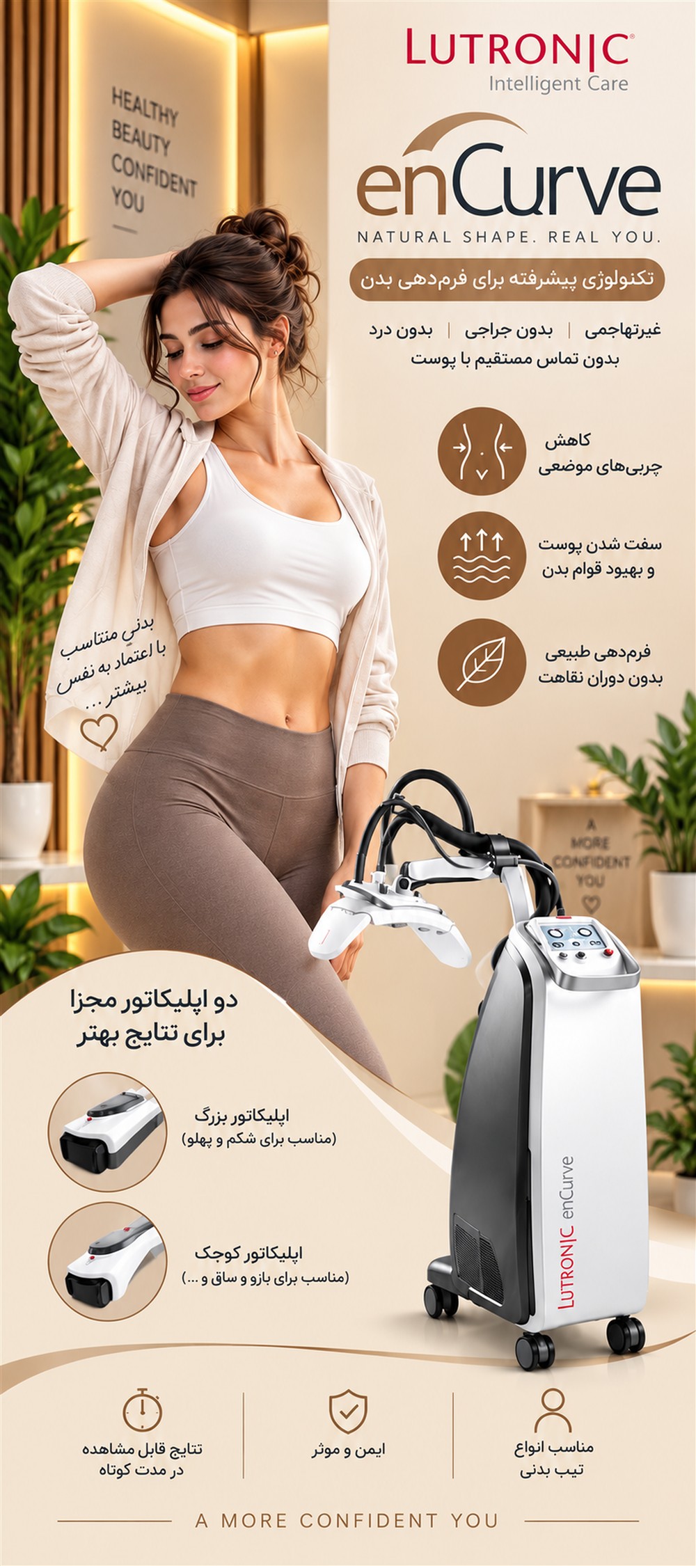 پوستر معرفی Lutronic enCurve ارائه‌شده توسط کلینیک آرا